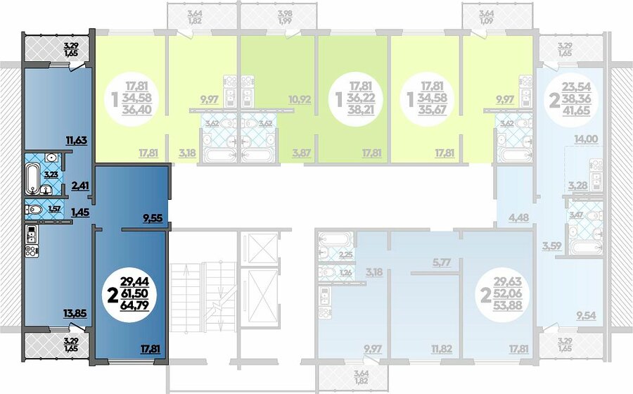 64,8 м², 2-комнатная квартира 6 408 720 ₽ - изображение 8