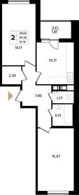 61,2 м², 2-комнатная квартира 14 044 805 ₽ - изображение 67