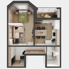 Квартира 47,6 м², 1-комнатная - изображение 3