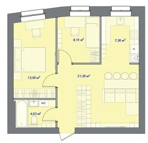 63,2 м², 3-комнатная квартира 4 400 000 ₽ - изображение 75