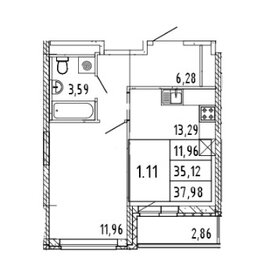 Квартира 38 м², 1-комнатная - изображение 1