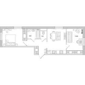 Квартира 57,3 м², 2-комнатная - изображение 1