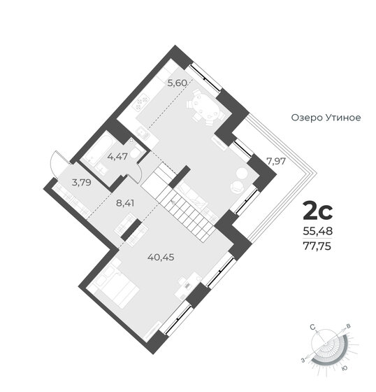 77,8 м², 2-комнатная квартира 11 600 000 ₽ - изображение 1