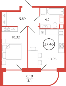 32,3 м², квартира-студия 5 750 000 ₽ - изображение 7