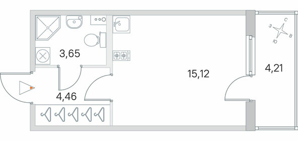 23 м², квартира-студия 4 600 000 ₽ - изображение 45