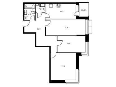 87,1 м², 3-комнатная квартира 12 500 000 ₽ - изображение 49