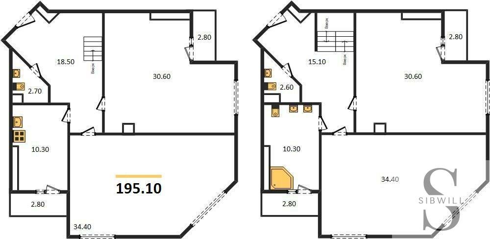 195,1 м², 4-комнатная квартира 15 030 000 ₽ - изображение 1