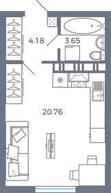 24,1 м², квартира-студия 3 100 000 ₽ - изображение 50