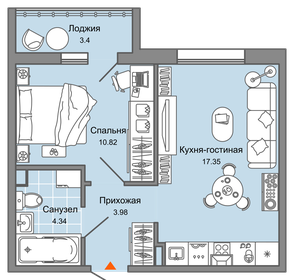 52,4 м², 2-комнатная квартира 1 600 000 ₽ - изображение 55