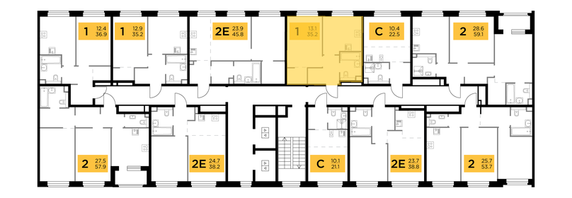 32,2 м², 1-комнатная квартира 6 000 000 ₽ - изображение 93