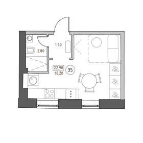 19,3 м², 1-комнатные апартаменты 4 396 000 ₽ - изображение 72
