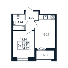 Квартира 34,8 м², 1-комнатная - изображение 4