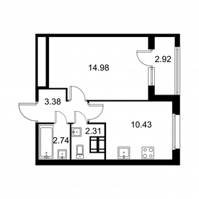 Квартира 35,3 м², 1-комнатная - изображение 1