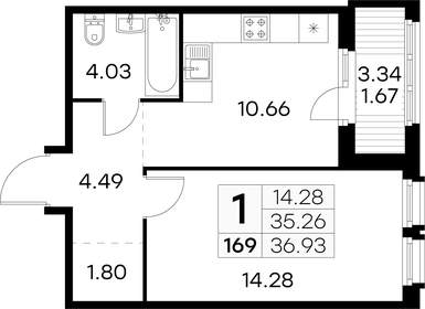 36,5 м², 1-комнатная квартира 6 539 999 ₽ - изображение 12
