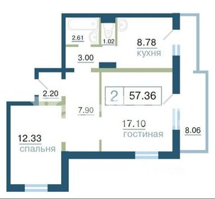 56 м², 2-комнатная квартира 5 300 000 ₽ - изображение 21
