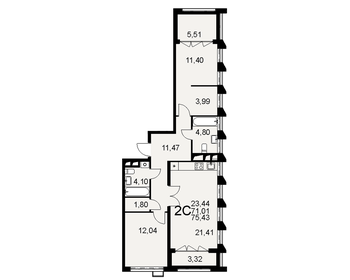 79,8 м², 3-комнатная квартира 13 500 000 ₽ - изображение 31