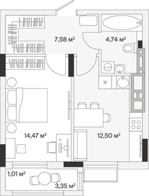 Квартира 40,3 м², 1-комнатная - изображение 1