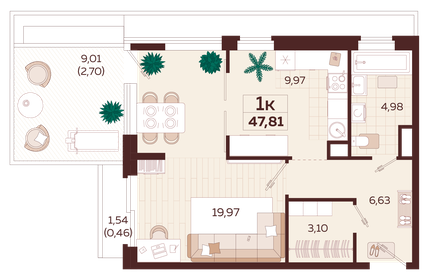 84,6 м², 1-комнатные апартаменты 24 625 000 ₽ - изображение 91