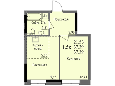 28,7 м², 1-комнатная квартира 1 930 000 ₽ - изображение 78