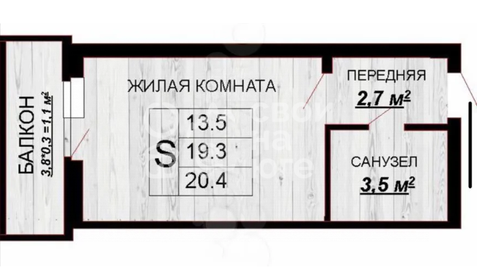 20 м², квартира-студия 2 900 000 ₽ - изображение 33