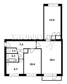 57 м², 3-комнатная квартира 3 700 000 ₽ - изображение 96