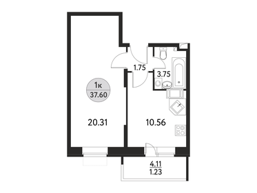 36,8 м², 1-комнатная квартира 6 050 000 ₽ - изображение 30