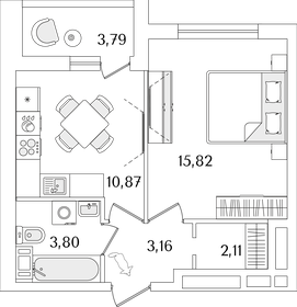 37,7 м², 1-комнатная квартира 8 426 463 ₽ - изображение 13