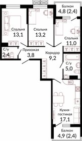 79,6 м², 3-комнатная квартира 10 419 640 ₽ - изображение 18