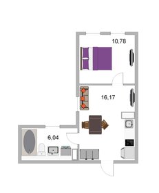 Квартира 33 м², 1-комнатные - изображение 1