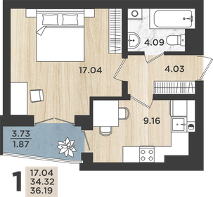 34,3 м², 1-комнатная квартира 3 450 000 ₽ - изображение 101