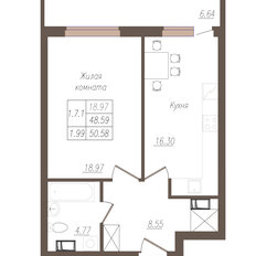 Квартира 50,6 м², 1-комнатная - изображение 2