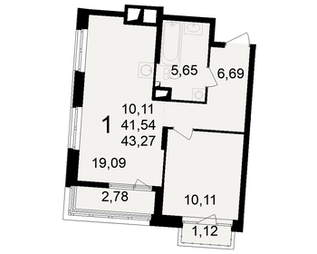 46,8 м², 1-комнатная квартира 4 350 000 ₽ - изображение 35