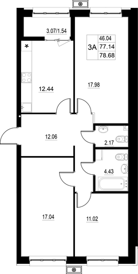78,7 м², 3-комнатная квартира 10 960 000 ₽ - изображение 1