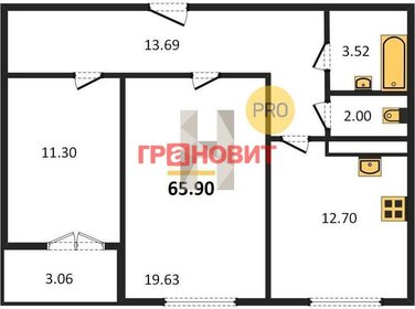 Квартира 65,9 м², 2-комнатная - изображение 1