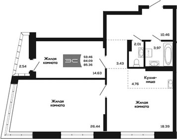 78,9 м², 3-комнатная квартира 9 100 000 ₽ - изображение 20