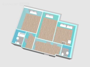 Квартира 59,2 м², 2-комнатная - изображение 3