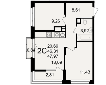 56 м², 3-комнатная квартира 3 150 000 ₽ - изображение 94
