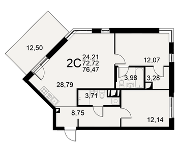 74,3 м², 2-комнатная квартира 13 739 950 ₽ - изображение 12