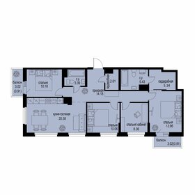 Квартира 95,7 м², 4-комнатная - изображение 1