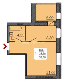 Квартира 39,7 м², 1-комнатная - изображение 1