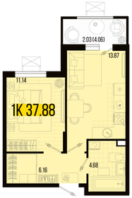 Квартира 37,9 м², 1-комнатная - изображение 1