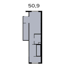 Квартира 50,9 м², 1-комнатные - изображение 4