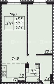 Квартира 63,9 м², 1-комнатная - изображение 1