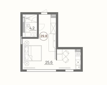 Квартира 29,8 м², 2-комнатные - изображение 1