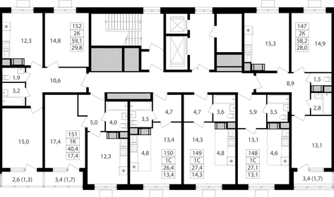 Квартира 59,1 м², 2-комнатная - изображение 2