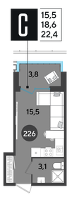 21,8 м², квартира-студия 4 950 000 ₽ - изображение 54