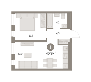 45,7 м², 2-комнатная квартира 7 800 000 ₽ - изображение 83