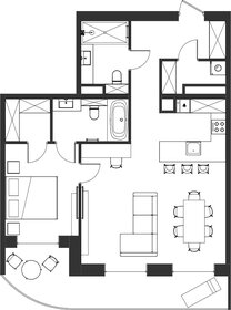 Квартира 92,4 м², 2-комнатная - изображение 1