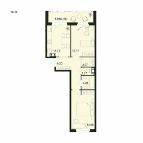 Квартира 56,9 м², 2-комнатная - изображение 2