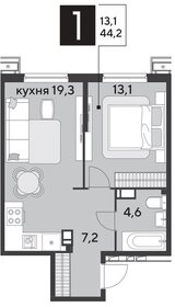 44,2 м², 1-комнатная квартира 8 725 080 ₽ - изображение 40